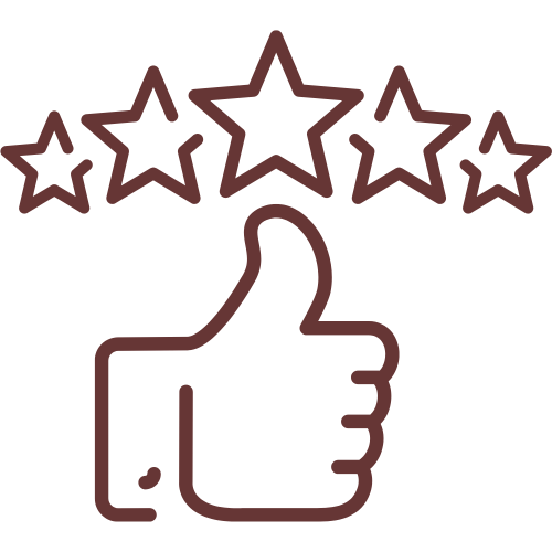 5 Star thumbs up icon Brown