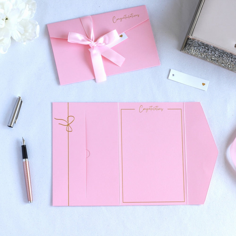 Beautiful pink luxury birthday money wallet with ribbon and white tag. Birthday money card, birthday money wallet, birthday money envelope for 18th, 21st, 30th, 40th, 50th, 60th, 70th, 80th, 90th, 100th