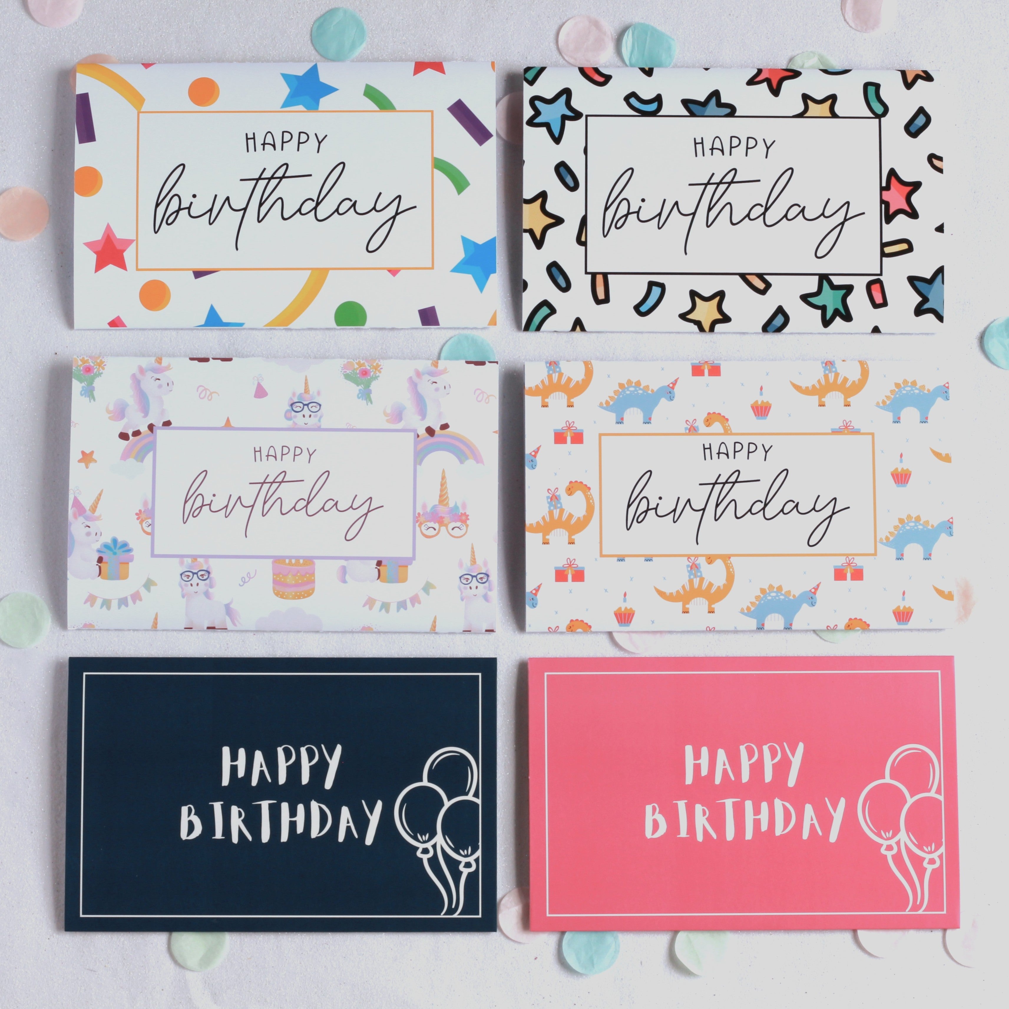 Bundle of 6 happy birthday money wallets
