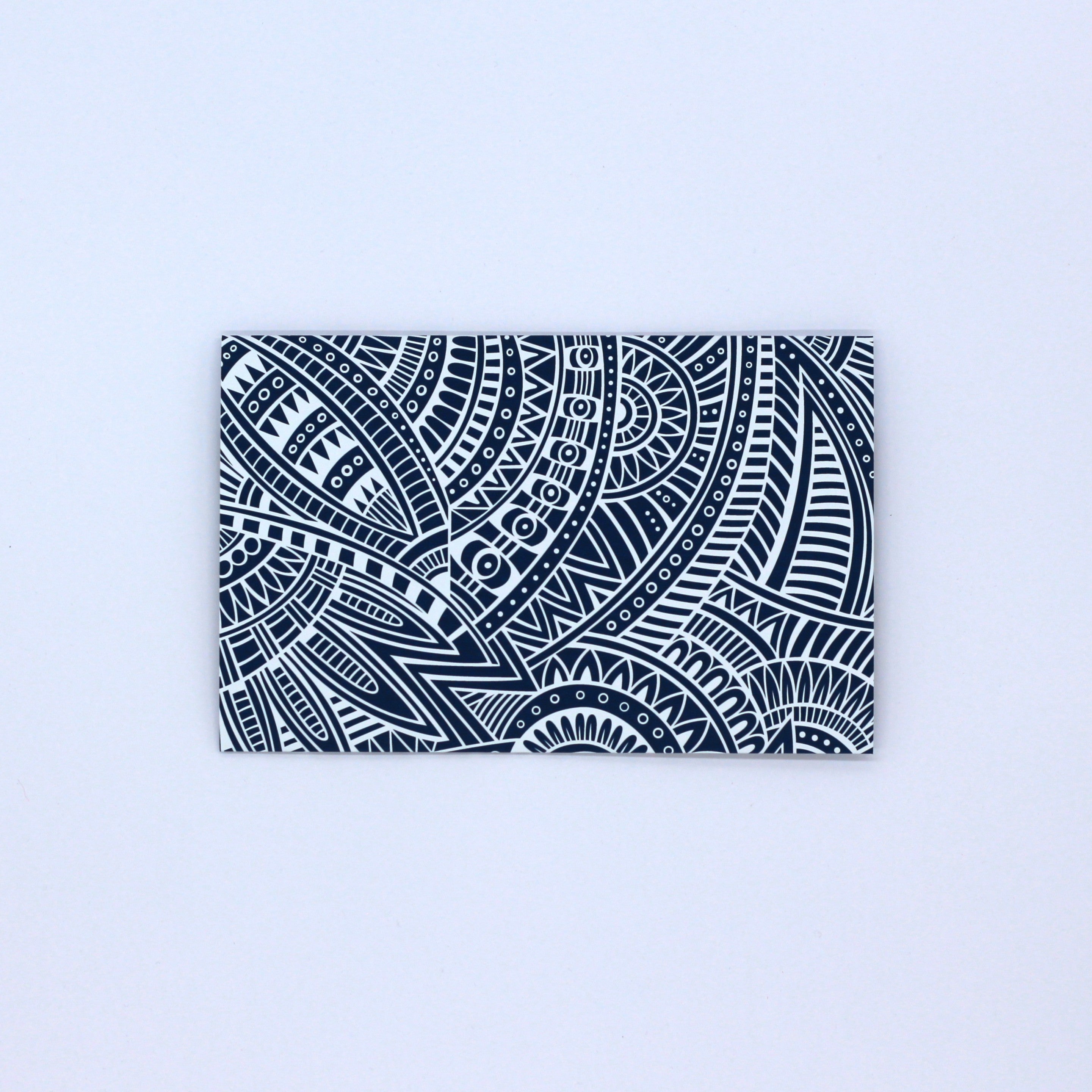 Blue and white Polynesian tribal pattern pocket greeting card money envelope