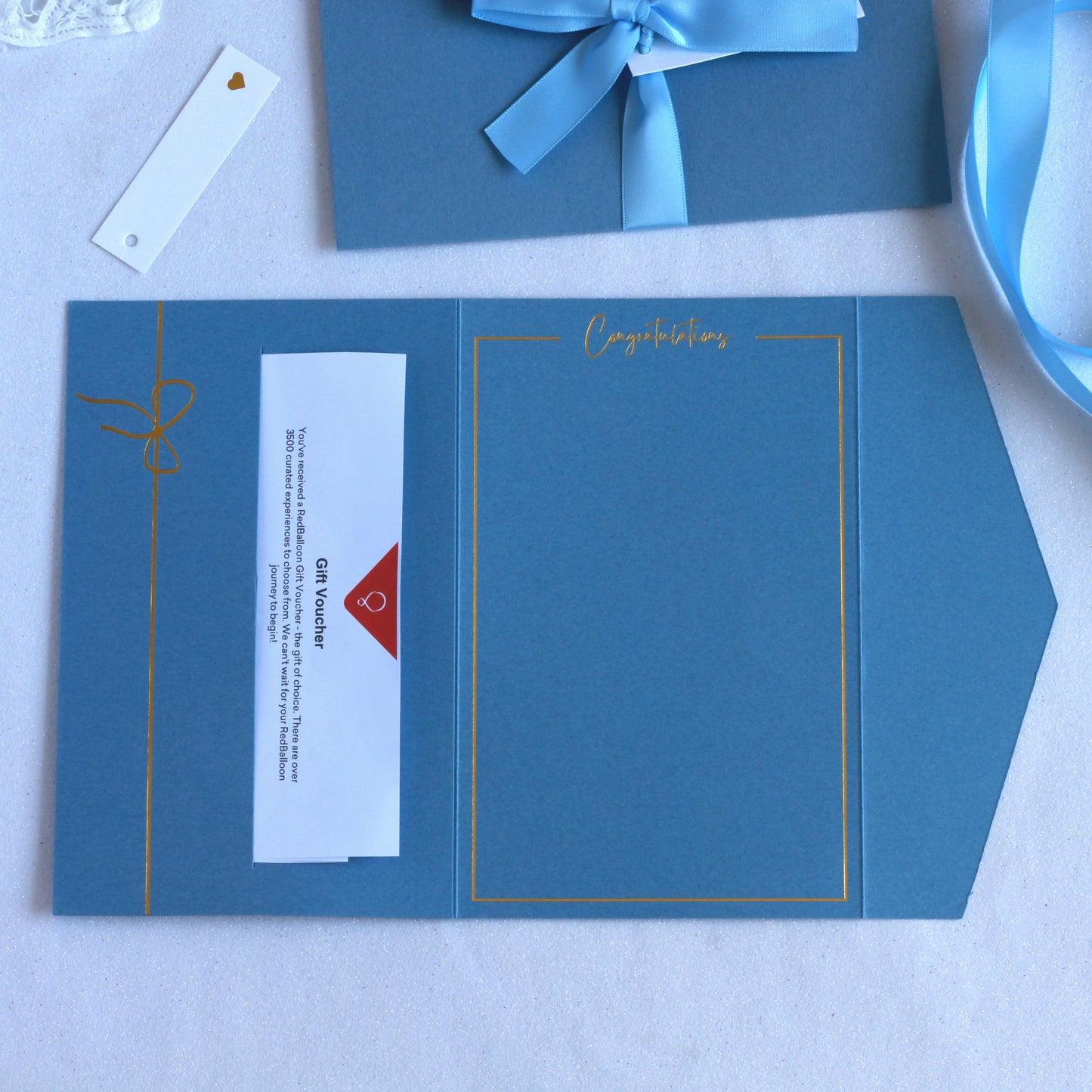 Blue Congratulations money wallet for baby shower or graduation. Made for giving cash or gift card or gift voucher