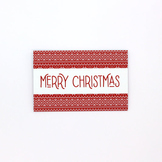 Christmas pocket greeting card ugly sweater theme red. Money card for giving money, gift card or gift voucher