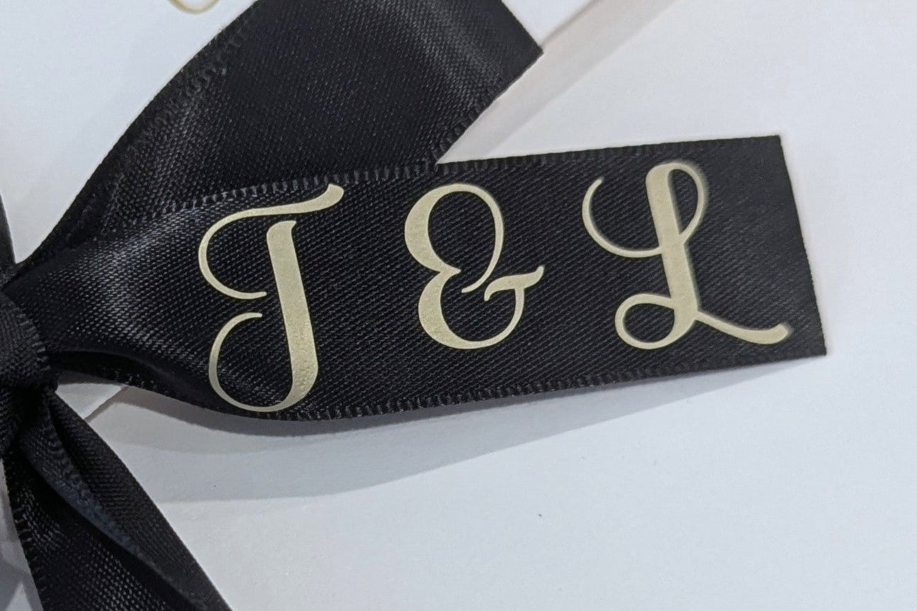 Next day delivery personalised card for giving money with name on the ribbon