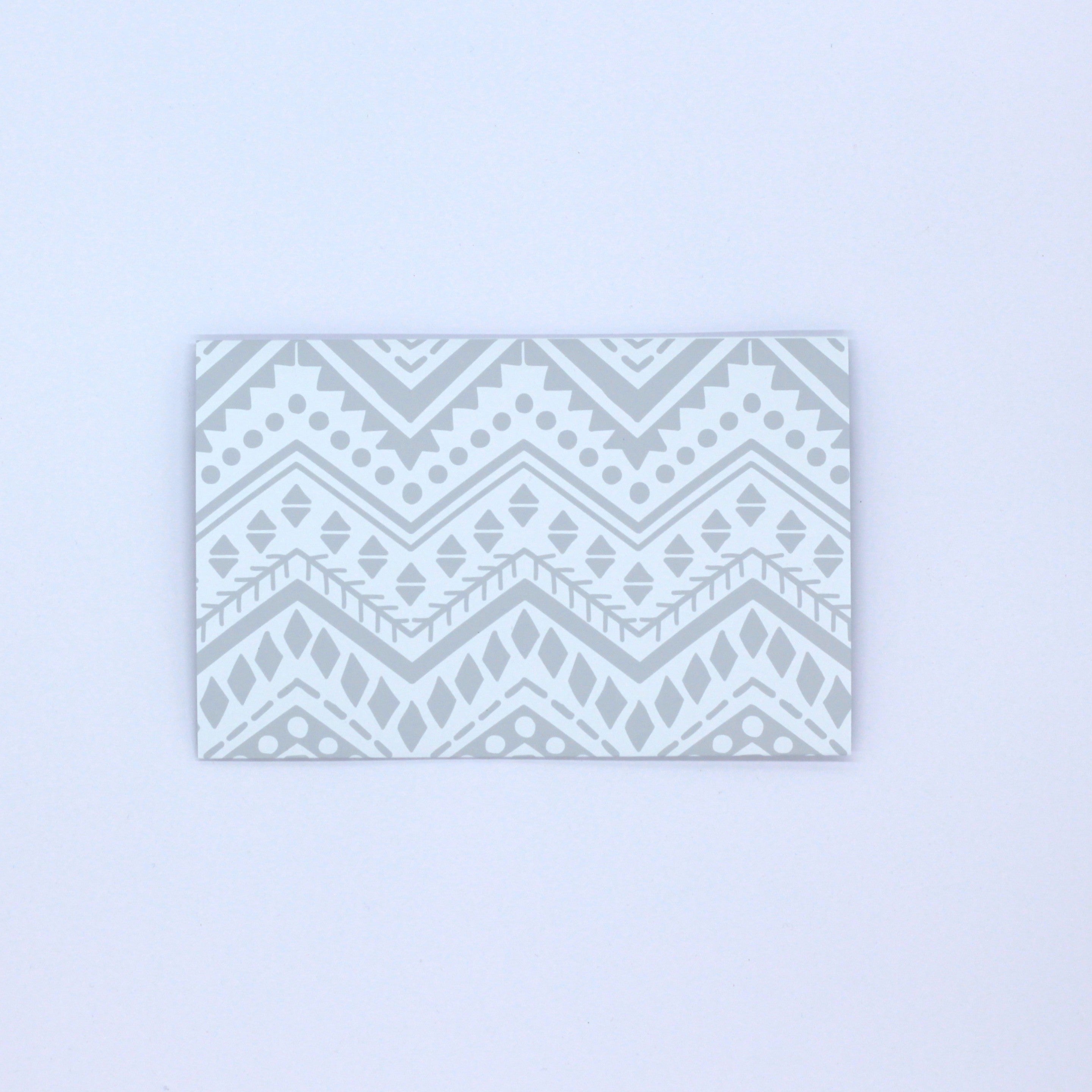 Grey and White Polynesian tribal pattern pocket greeting card money envelope