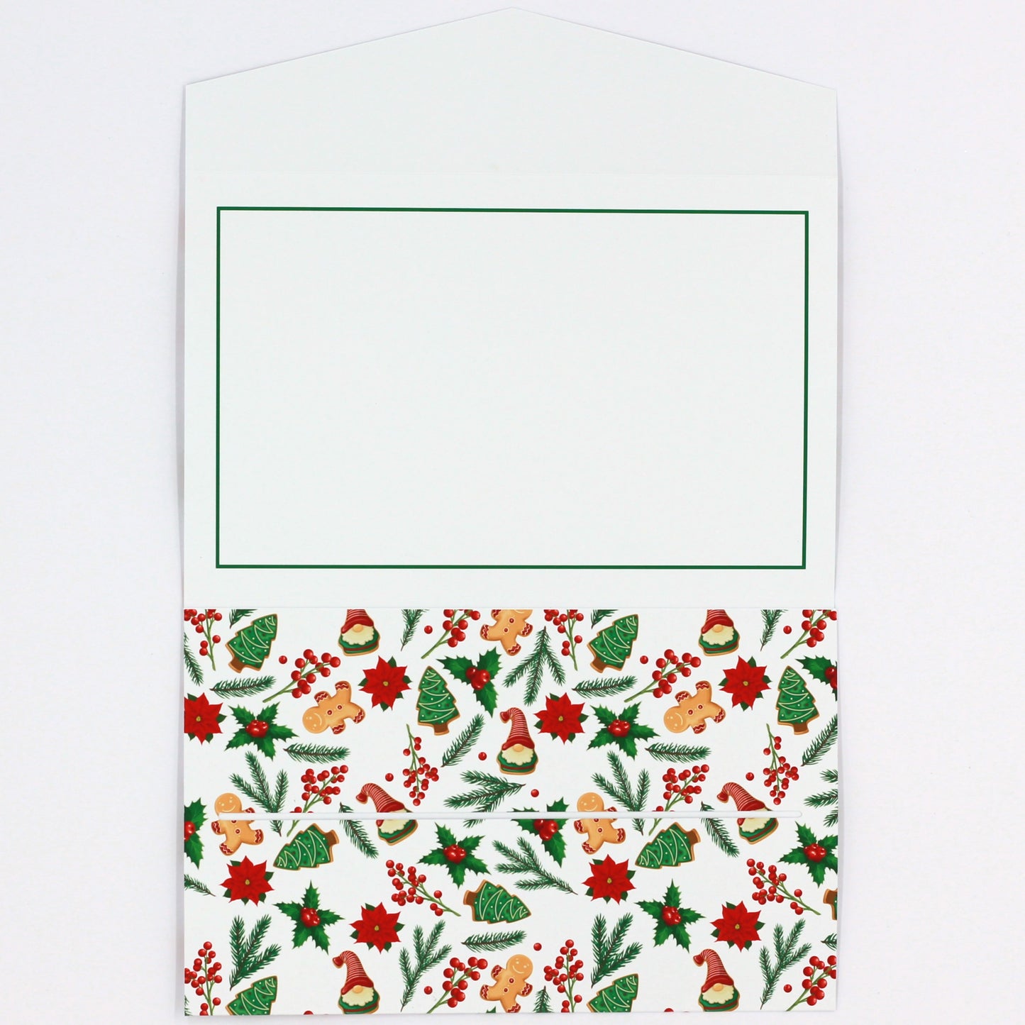 Inside merry christmas pocket greeting card, money wallet for giving money, gift card or gift voucher