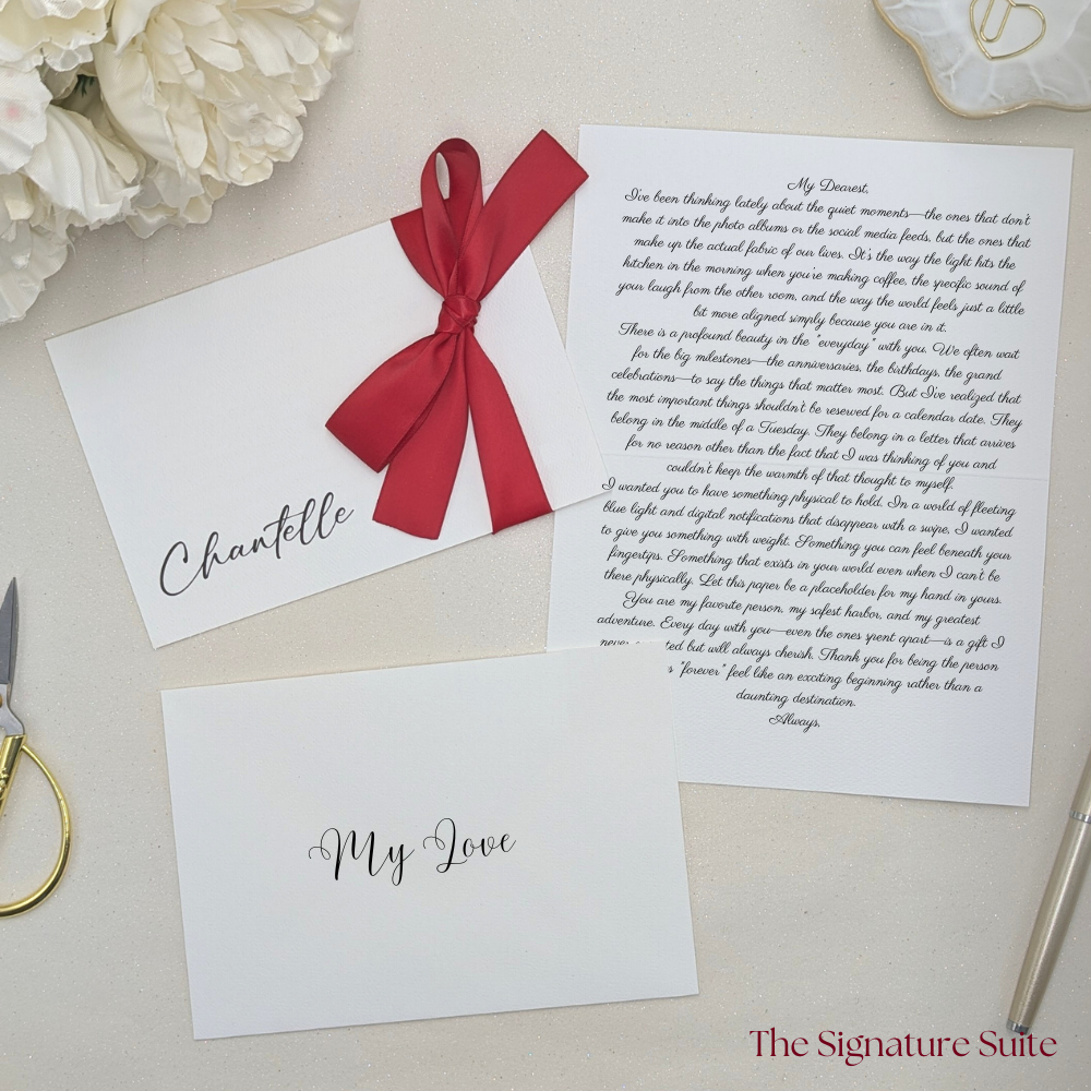 Personalised I love you letter with the love message printed on the inside