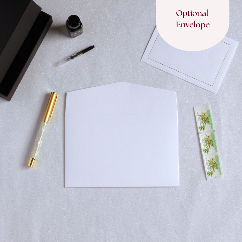 Optional Outer White Envelope for protection of greeting card with peel and seal