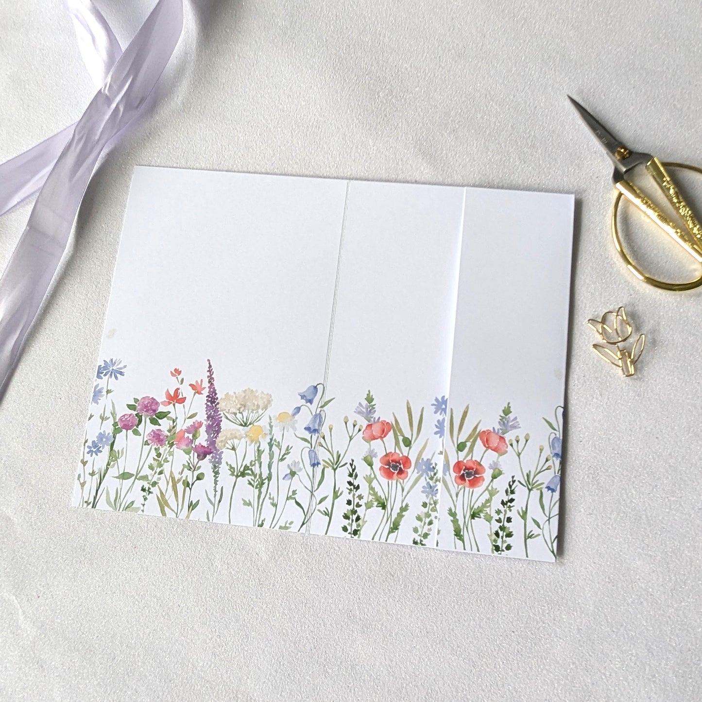 Print at Home Floral Greeting Card with optional pocket for the gift card or gift voucher
