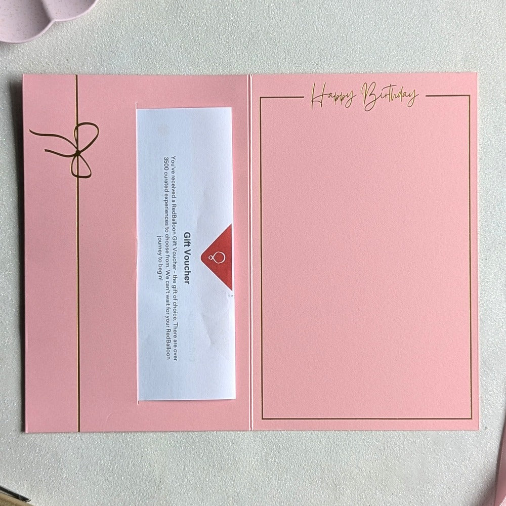 Unique Personalised birthday money envelope Pink card with voucher in the gift pocket