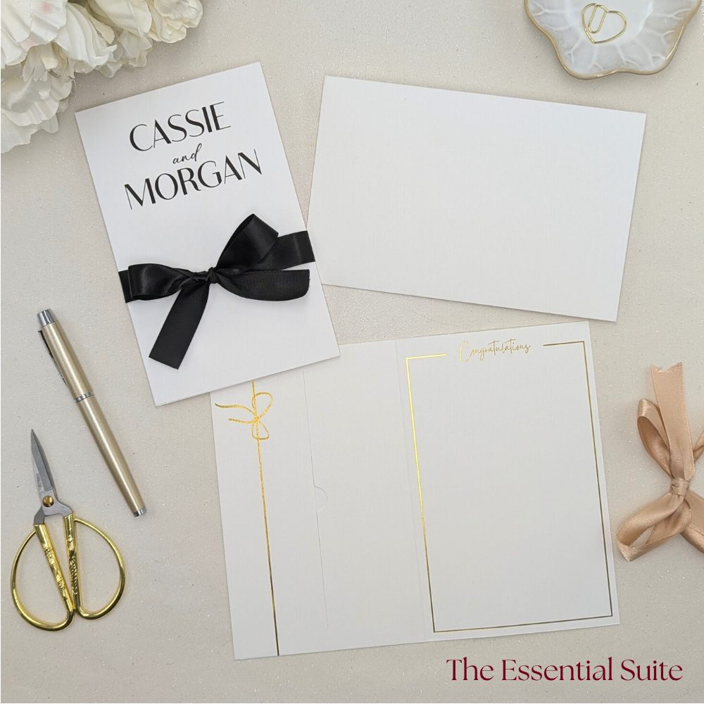 Personalised essential suite wedding money gift envelope wedding card with cash in the gift pocket