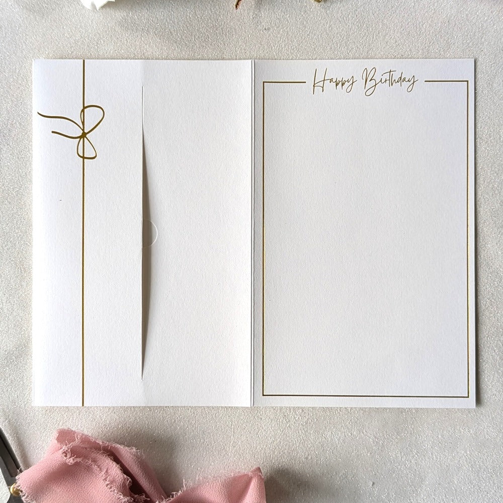 Beautiful Personalised birthday money envelope white card with gift pocket