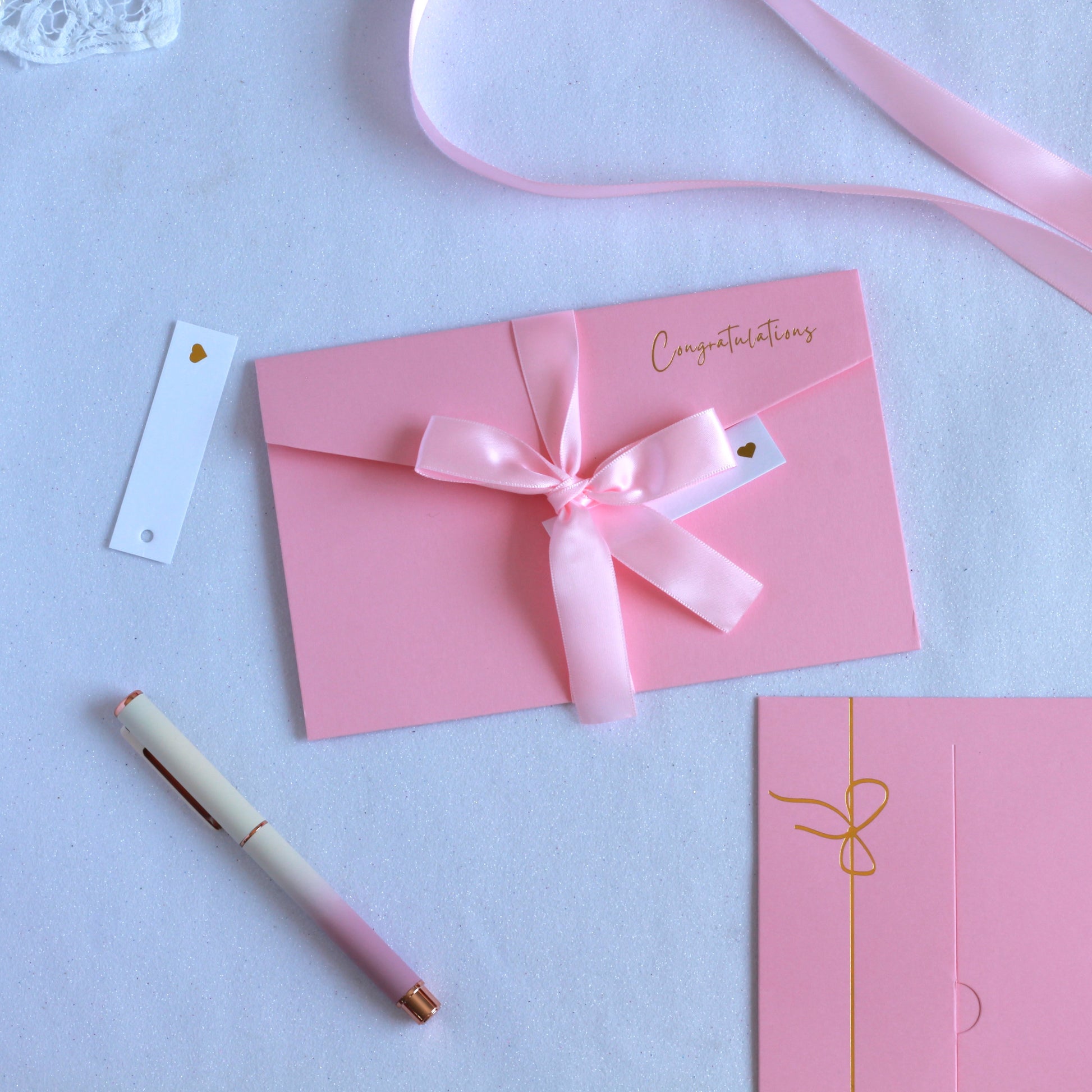 Pink bridal shower money envelope, money card, money wallet