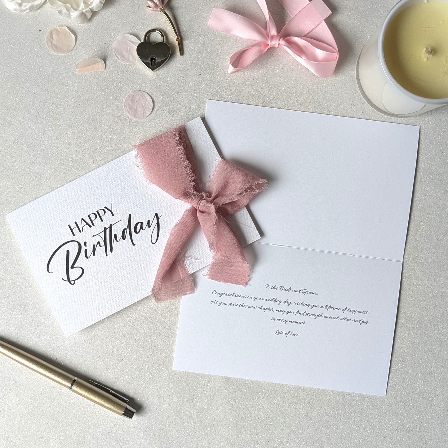 Premium happy birthday card with luxury felt card and premium ribbon. Next day delivery australis