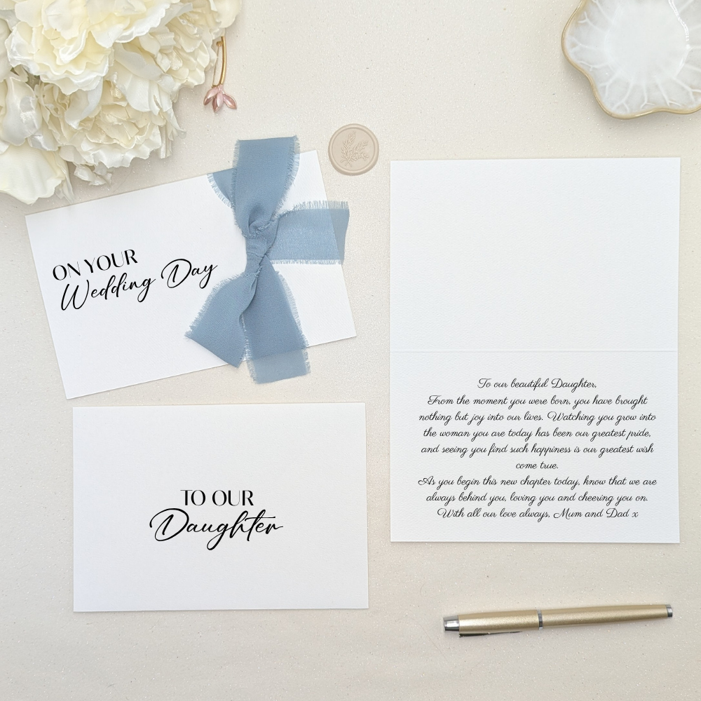 to our daughter on her wedding day letter with something blue ribbon