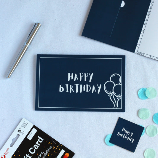 Blue teen happy birthday money envelope