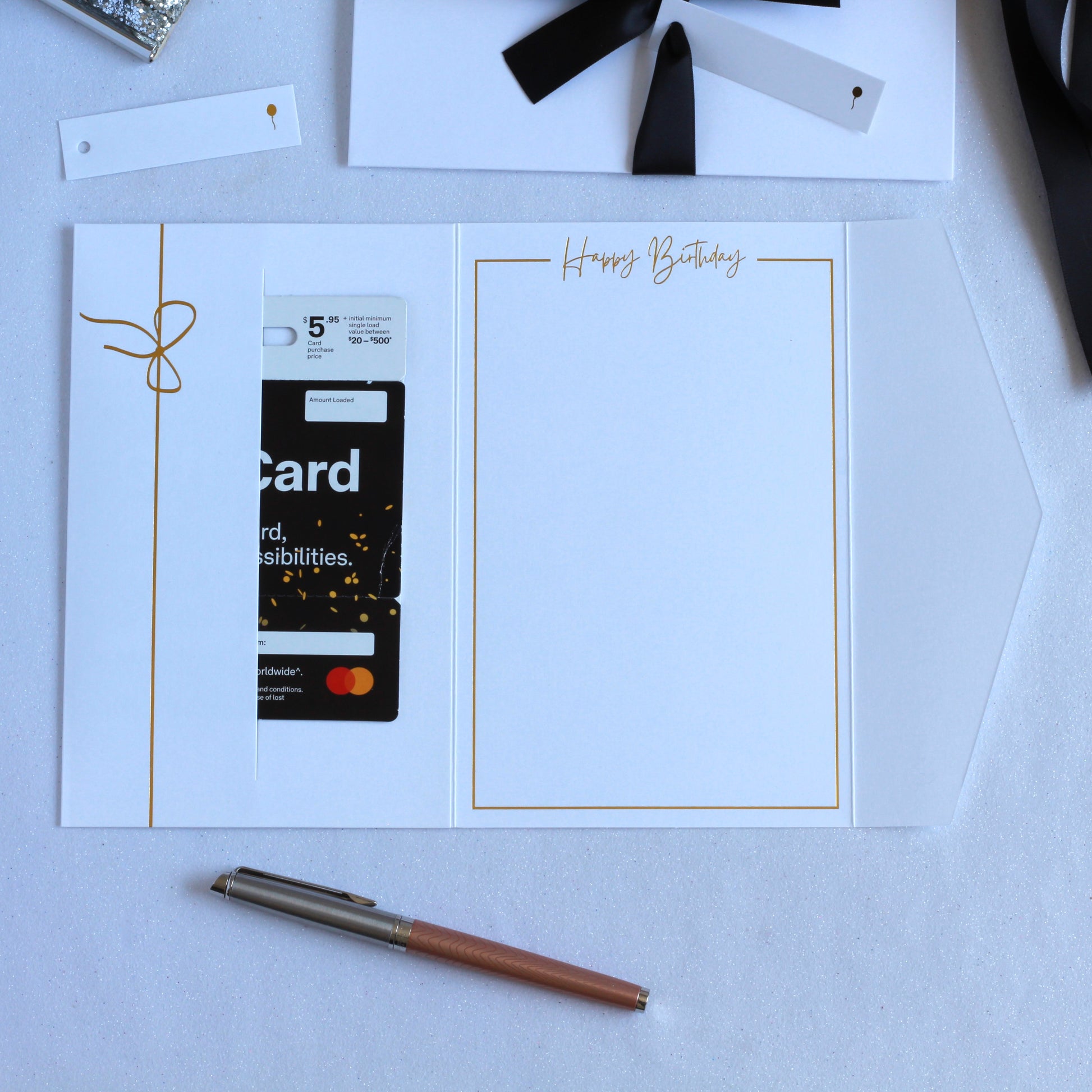 White Birthday money card. Made for giving cash or gift card or gift voucher