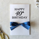 40th Birthday Money Wallet with Happy 40th Birthday in Blue Metallic vinyl