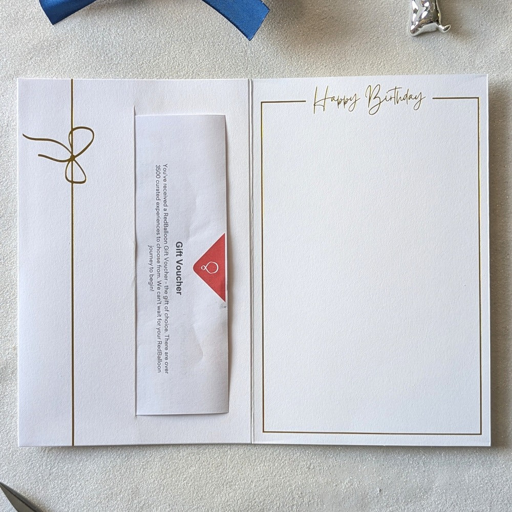 Inside of 40th Birthday Money Wallet with gift voucher in the pocket