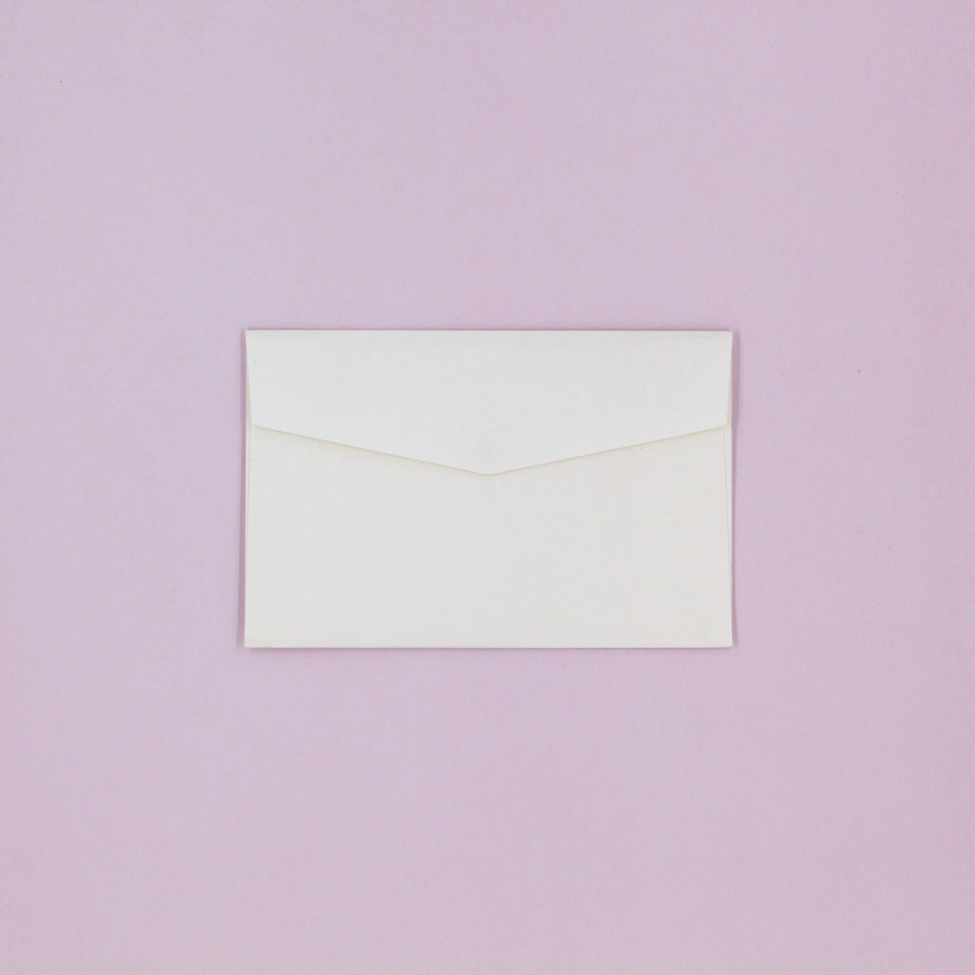 Back of white mailing envelope