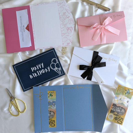 Birthday 5 pack greeting cards with money envelope Ready made bundle 