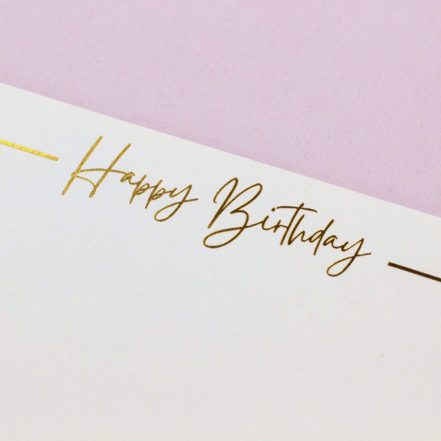 Close up of Happy Birthday Gold foil. Birthday Money Wallet for 18th 21st 30th 40th 50th 60th 70th 80th 90th 100th