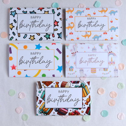 Bundle of 5 birthday cards for giving cash