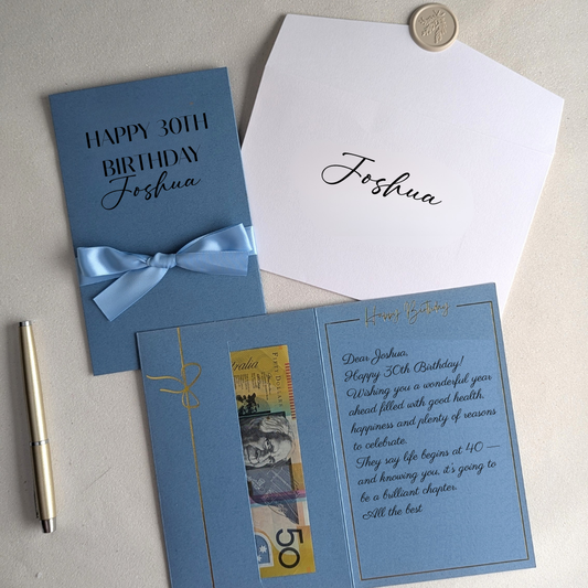 Personalised 30th Birthday Money Envelope | Next Day Delivery Australia