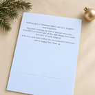 Christmas Gift envelope close up of printed message