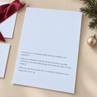 Christmas letter close up of personalised message
