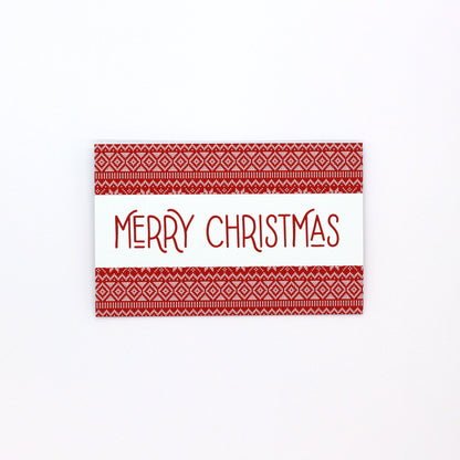 Christmas pocket greeting card ugly sweater theme red. Money card for giving money, gift card or gift voucher