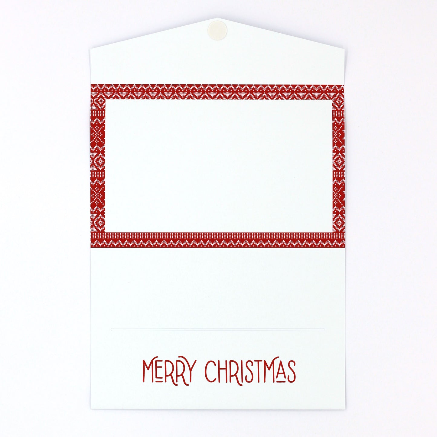 Christmas pocket greeting card ugly sweater theme red inside Money card for giving money, gift card or gift voucher