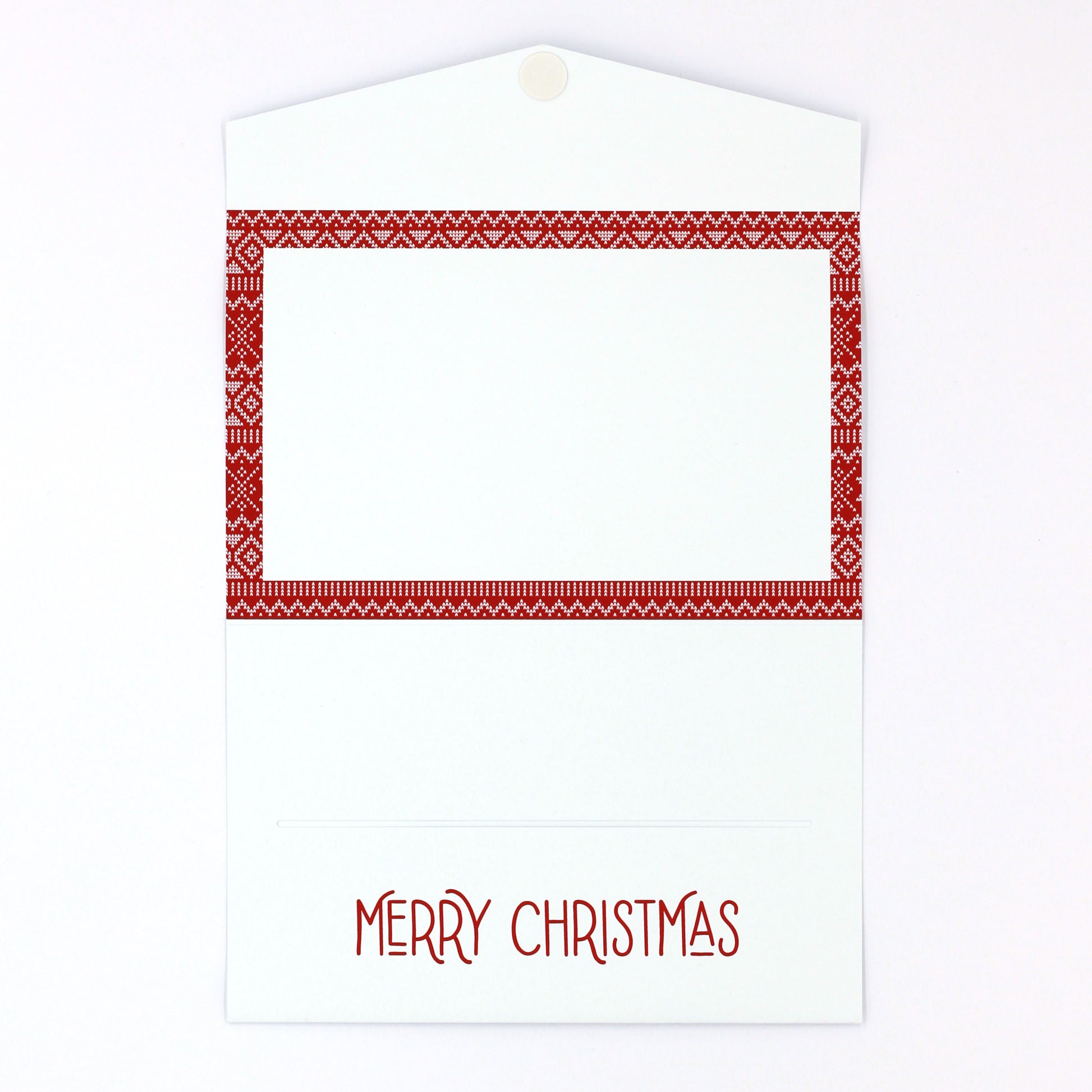 Christmas pocket greeting card ugly sweater theme red inside Money card for giving money, gift card or gift voucher
