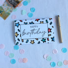 Confetti_dark_handmade_pocket_happy_birthday_money holder. Birthday money envelope. birthday money card, birthday money wallet, birthday money holder, birthday card with money inside