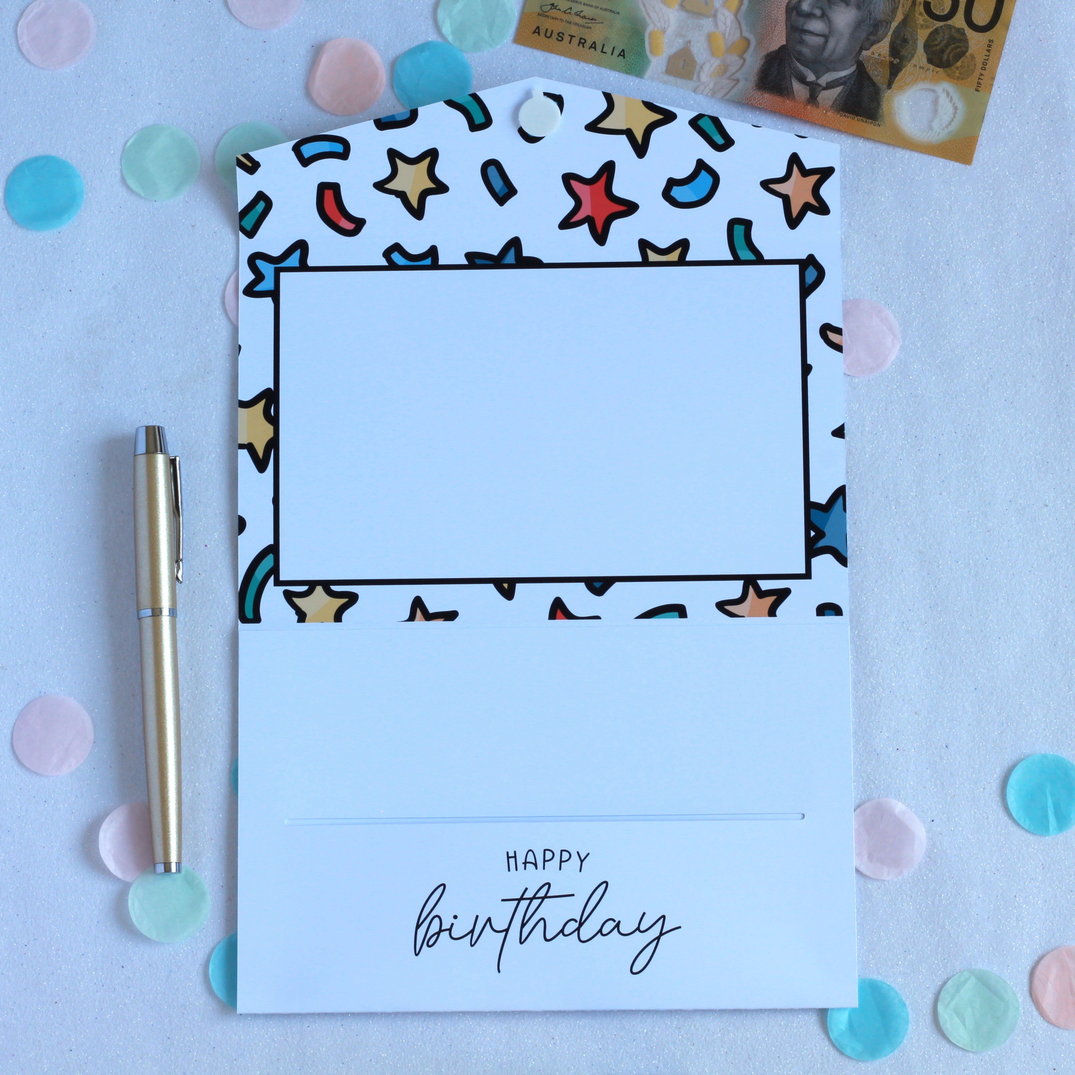 Confetti dark handmade pocket happy birthday money holder inside.  Birthday money envelope. birthday money card, birthday money wallet, birthday money holder, birthday card with money inside