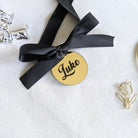 Custom 5cm gold mirror acrylic gift tag with name