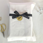 Custom 5cm gold mirror acrylic gift tag with name black writing