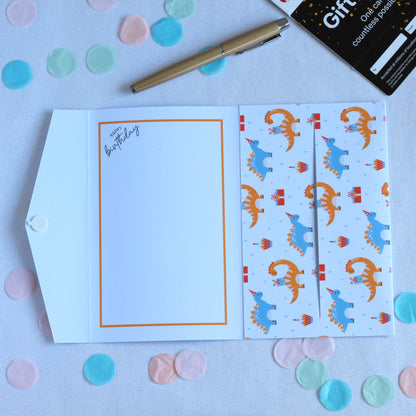 Dinosaur Birthday money envelope. birthday money card, birthday money wallet, birthday money holder, birthday card with money inside