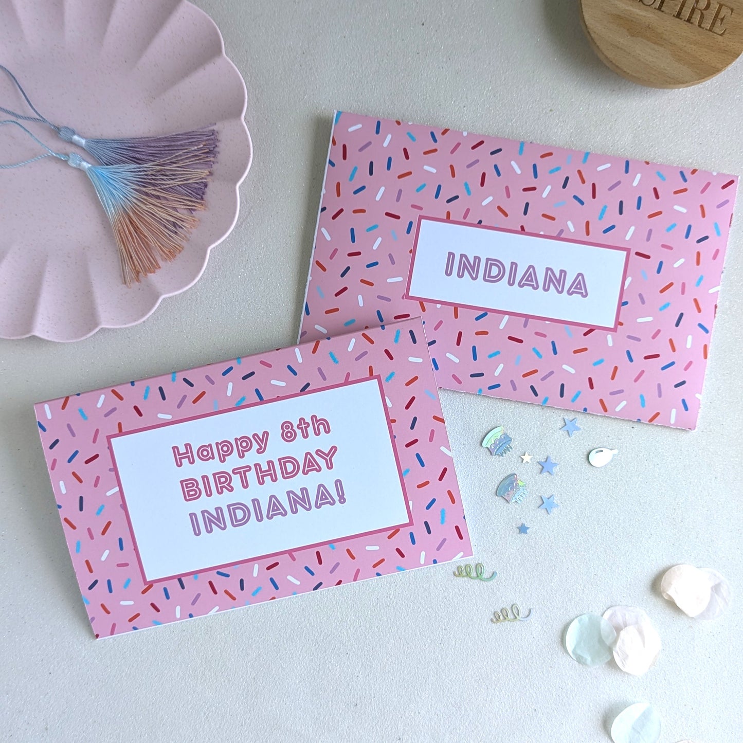 Personalised Rip Open 8th Birthday Money Envelope | Granddaughter | Sprinkles