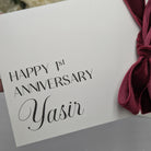 Luxury personalised 1st wedding anniversary letter to husband or wife 