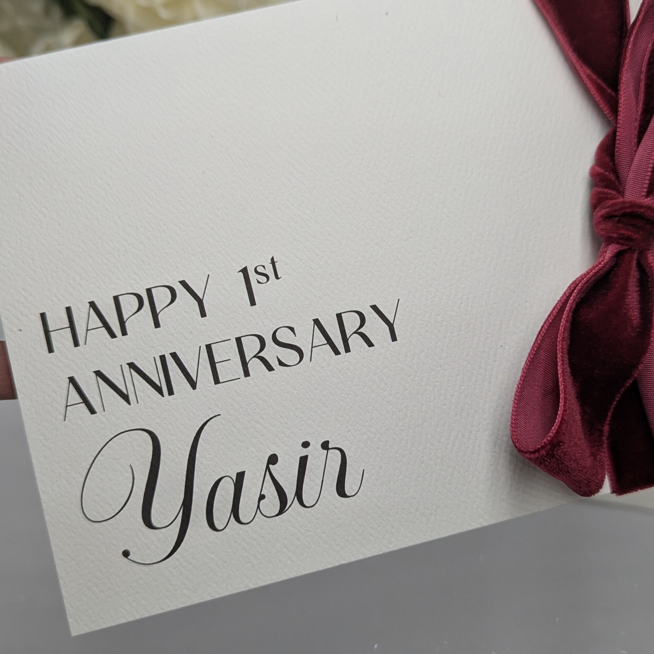 Luxury personalised 1st wedding anniversary letter to husband or wife 