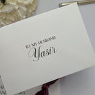 Luxury personalised felt paper envelope personalised for first anniversary