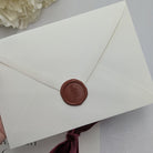 Luxury felt envelope with red wax seal