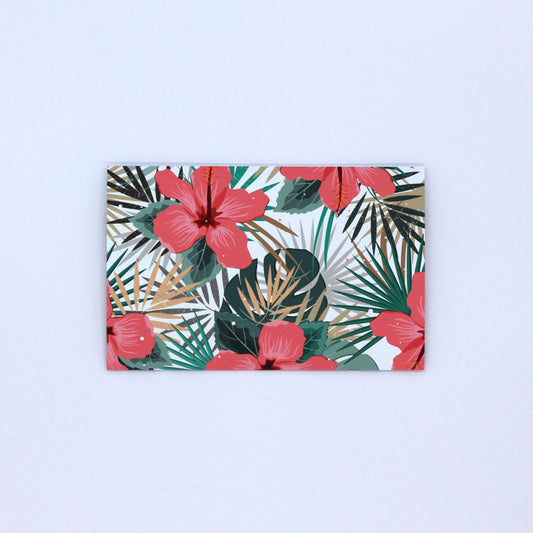Floral Polynesian pattern pocket greeting card for giving cash