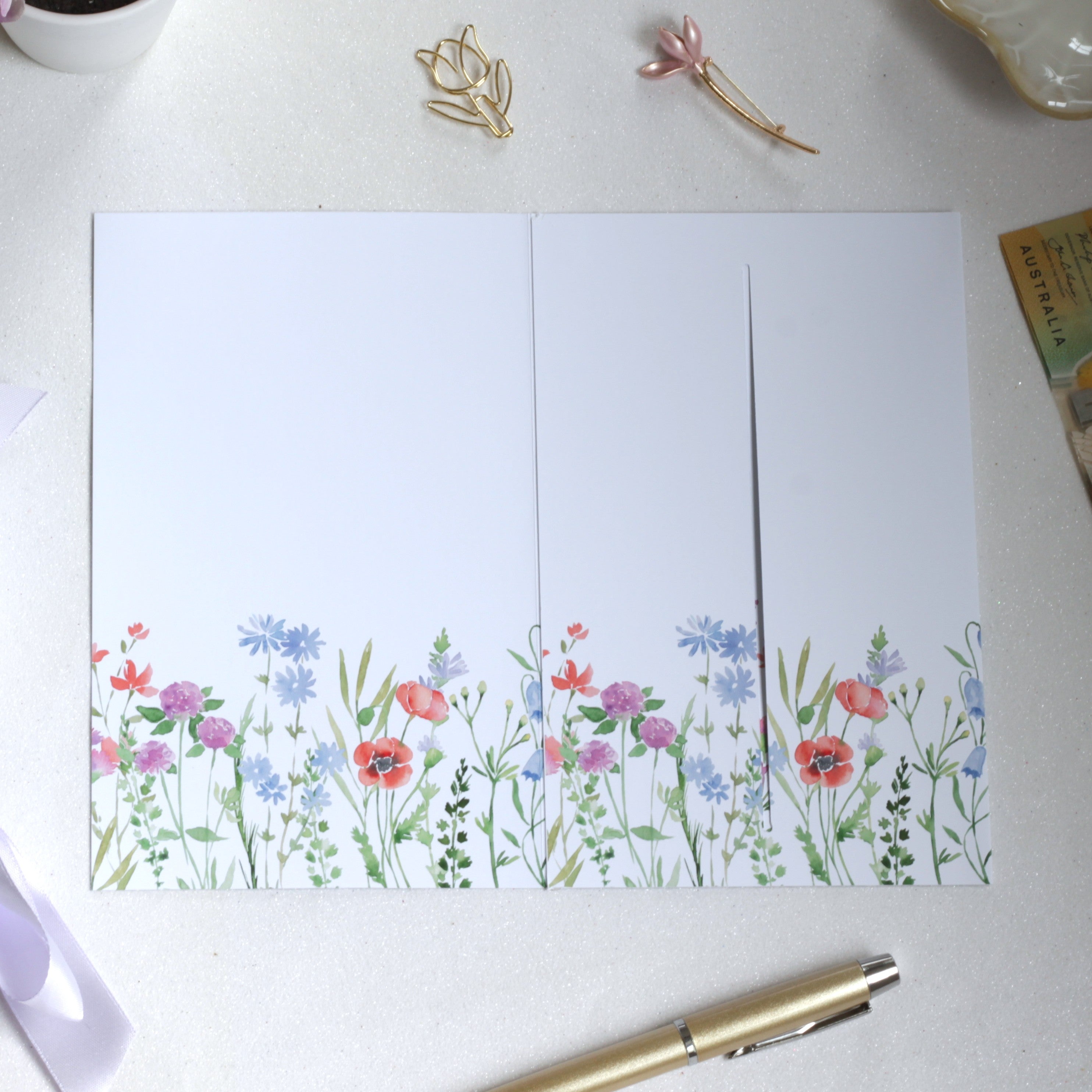 Floral all occasion money card inside  purple ribbon