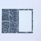 Inside Blue and white Polynesian tribal pattern pocket greeting card. money wallet for giving cash