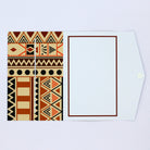 Inside Brown and Orange Polynesian tribal pattern pocket greeting card for giving money
