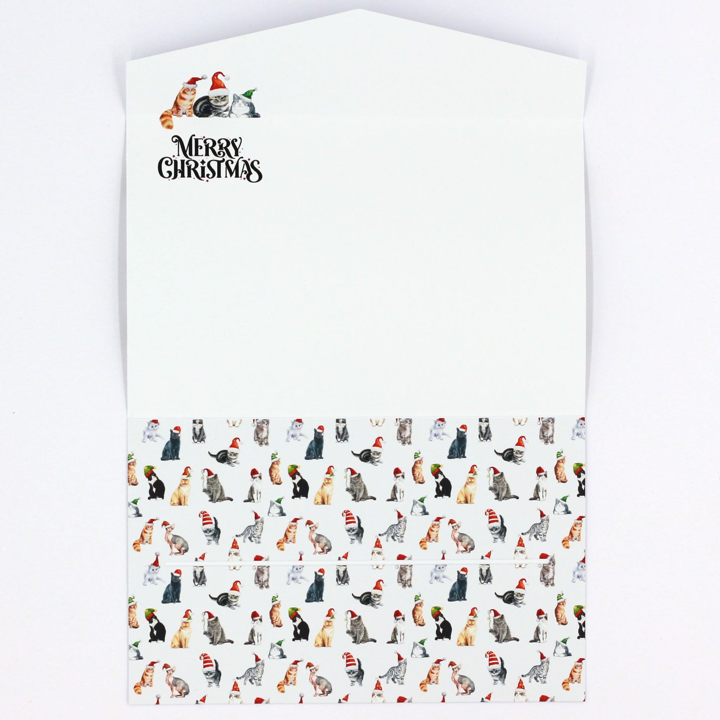 Inside Cat Merry Christmas pocket greeting card money wallet for giving money, gift card or gift voucher