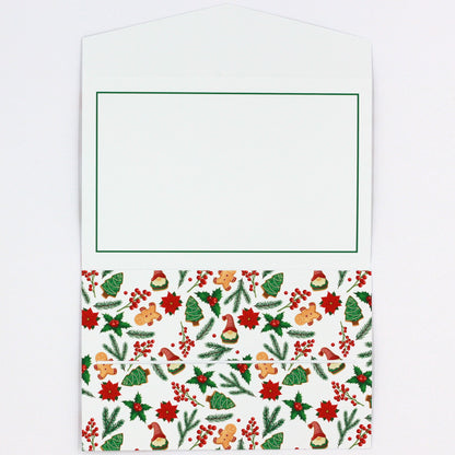 Inside merry christmas pocket greeting card, money wallet for giving money, gift card or gift voucher