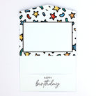 Inside of Handmade Dark Confetti Design Kids Pocket Birthday Money Holder.  Birthday money envelope. birthday money card, birthday money wallet, birthday money holder, birthday card with money inside