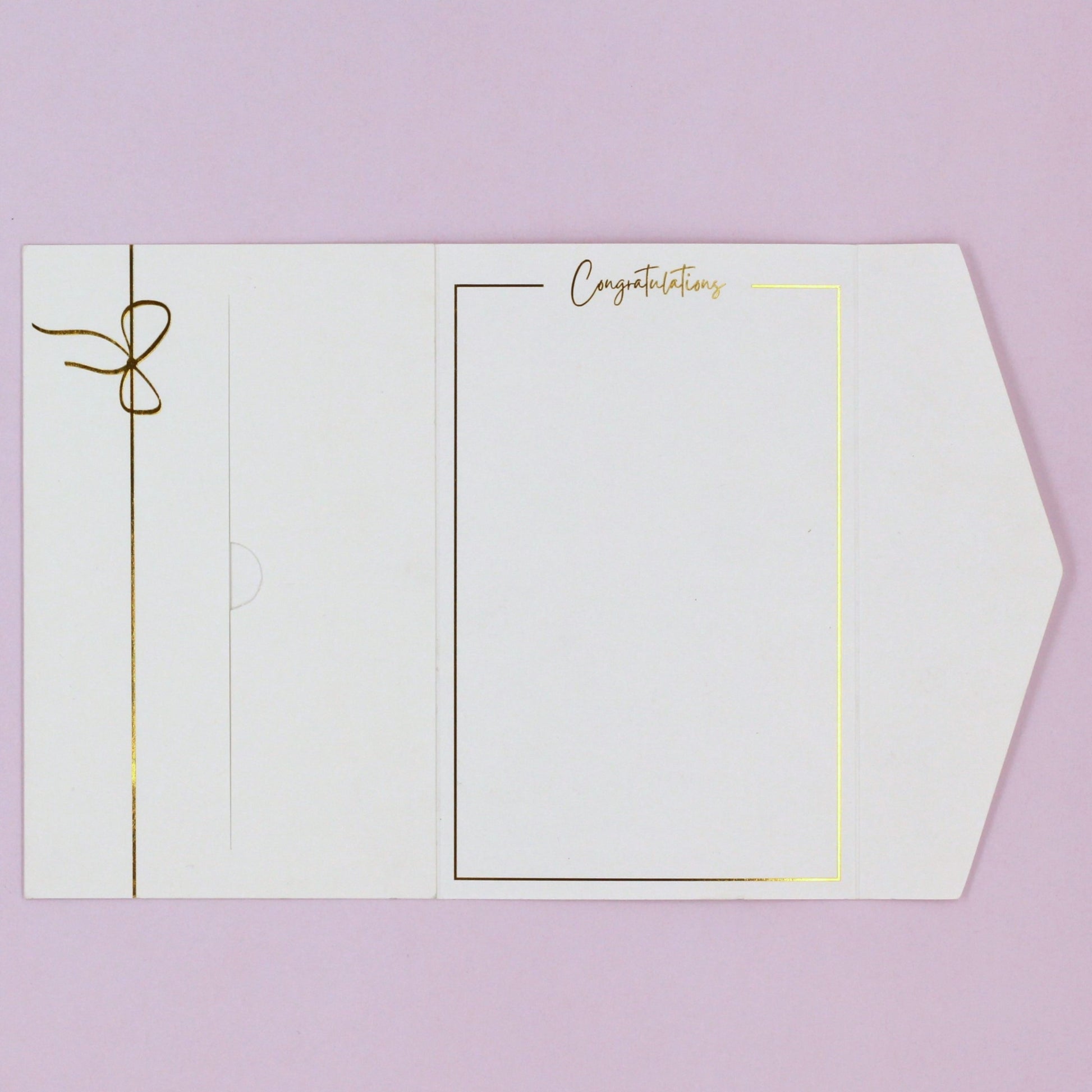 Inside pocket congratulations wedding gift envelope. 